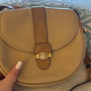 Christian Dior Tan Leather Crossbody Shoulder Bag Gold Hardware